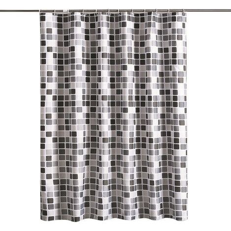 AGE Rideau de douche en polyester, résistant à la moisissure, imperméable, lavable, antibactérien, mosaïque rideau de douche épaissi et imperméable rideau de douche en polyester, 200 x 220 cm (1/5)