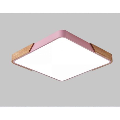 Quadratische LED-Deckenleuchte für Schlafzimmer, Flur, Balkon, Veranda, Wohnzimmer – 300 x 300 mm, 24 W, drei Farben, dimmbar, rosa (1/5)