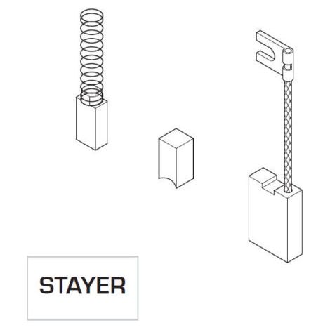 COPPIA SPAZZOLE SPAZZOLA A CARBONCINO RICAMBIO PER UTENSILI STAYER (13718V) 6X6X13 PZ.2 (13718)