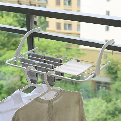 Séchoir à linge - Étendoir à suspendre pour radiateur et balcon, petit format, grande capacité d'étendage de , blanc Etendoir à suspendre (1/4)