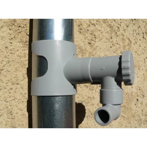 EDA – Kit collecteur d'eau de pluie pour gouttière ronde – Raccord en plastique résistant – Installation facile – Écologique et économique
