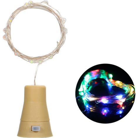 Guirnalda de luces con forma de botella de vino, con tapón, cable de cobre, resistente al agua (IP65), para decoración de exteriores, terraza o jardín. (1/5)