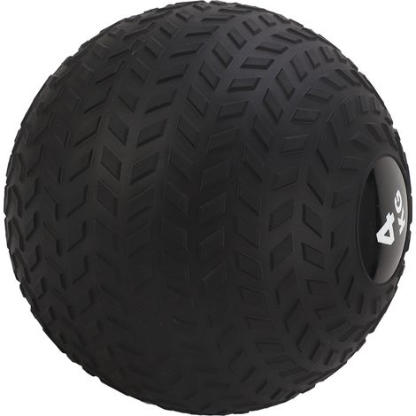 Gewichteter PVC-Ball, Sandball, Reifenball, Gymnastikball zum Werfen, Prellen und Schlagen, schwarz, 4 kg, 23 cm (1/4)