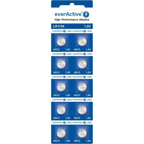 Bateria everActive Alcalina G13 LR44 LR1154 blister 10szt.