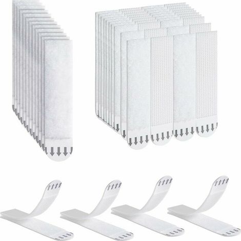 Bandes de Suspension pour Photos, 32 Paires (64 Bandes) Languette Accroche Tableau sans Percer Bandes, Bandes Adhésives Résistantes pour Cardres Lefou (1/5)