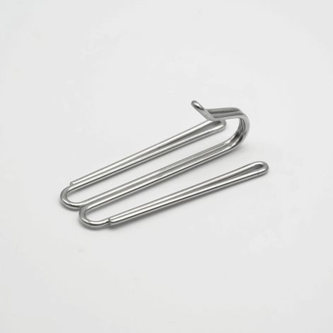 Crochets à double fourche en acier inoxydable, accessoires pour rideaux, crochets pour rideaux, crochets à double fourche, trombones, cintres en tissu (20 pièces) (1/5)