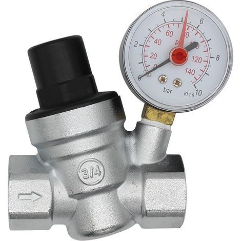 DN15 DN20 reducteur de pression d'eau regulateur de pression eau avec manomètre 1/2 3/4 pouce (DN20) (1/4)