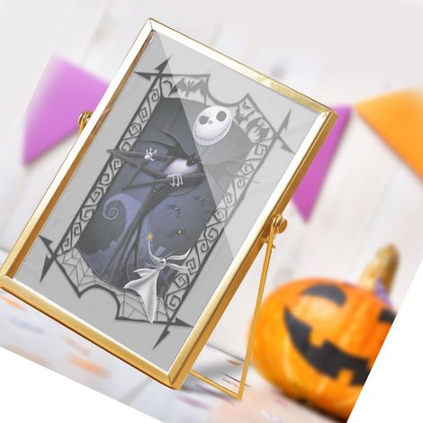 Décoration de table Halloween 14,5x19,5cm, cadre doré en métal, ornement acrylique festif, pièce décorative pour maison, style effrayant CBS721X18 (1/4)