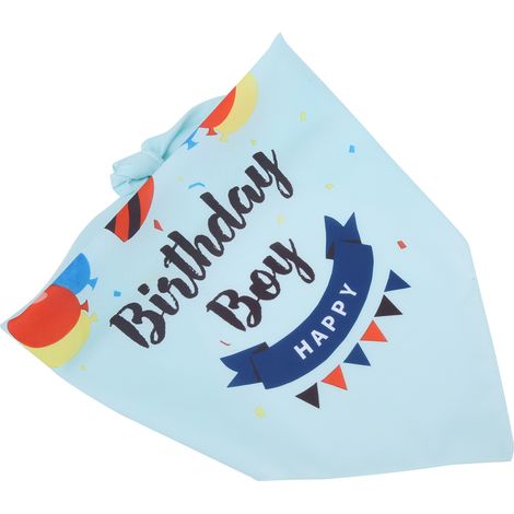 Bandana triangulaire en coton pour animaux de compagnie, bandana respirant pour bave, accessoire idéal pour l'anniversaire de votre chien, bleu ballon, taille unique. (1/5)