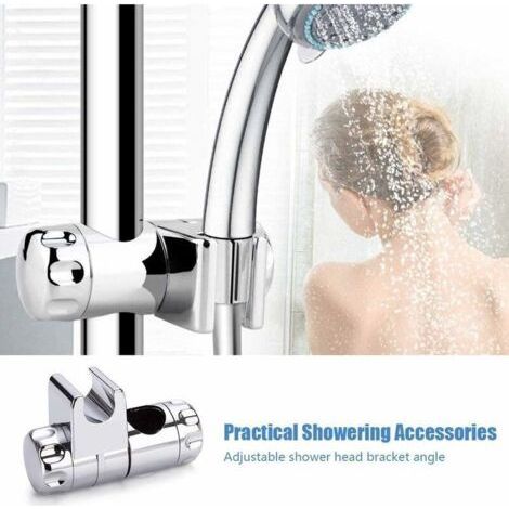 Shower Holder, Wall Mounted Bar Adjustable Shower Bar Hand Shower Holder, Replaceable Handheld Shower Holder 25MM Adjustable Diameter Shower Head Holder ABS Chrome-Fei Yu (1/3)