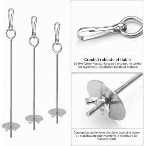brochette d'oiseau brochette de Perroquet mangeoire en Acier Inoxydable (1/3)
