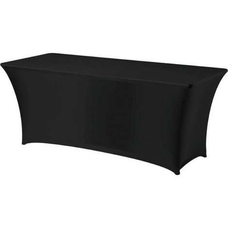 Mantel rectangular sin planchar Tejido jersey negro - Hendi 814376