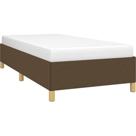 Estructura de cama sin colchón tela marrón oscuro 100x200 cm vidaXL (1/4)