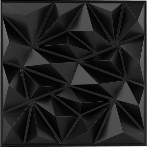 GOPLUS Lot de 20 Panneau Mural Decoratif 3D en PVC 50 x 50 CM, Revetement Mural en Diamant de 5 M² pour Peinture et Découpe DIY, Imperméable & Ininflammable, pour Salon, Chambre, Bureau (1/5)