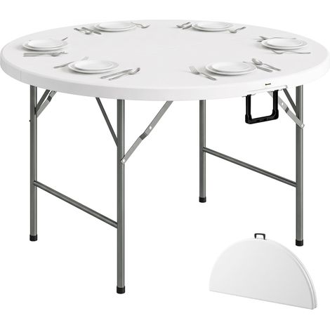 Table Ronde de Jardin Pliante Ø122 cm 6 Personnes pour Évènement (1/5)