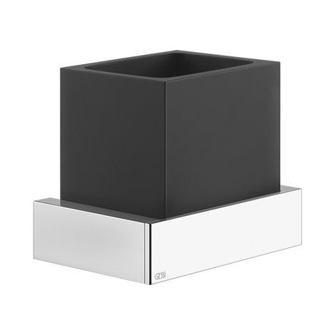 Accessoires Gessi Rettangolo Porte-verre mural, gobelet noir,
