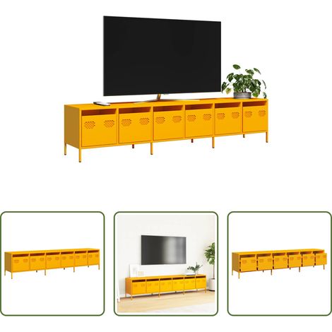 vidaXL Kaltgewalzter Stahl - TV-Schrank Senfgelb 202x39x43,5 cm Kaltgewalzter Stahl (1/5)
