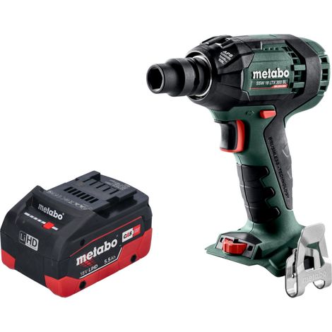 Avvitatore a impatto a batteria Metabo SSW 18 LTX 300 BL 18 V 300 Nm 1/2" Brushless + 1x batteria LiHD 5,5 Ah - senza caricabatteria