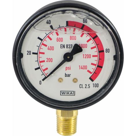 Manometro alla glicerina Ø 63 mm con scala 0-100 e attacco M1/4"