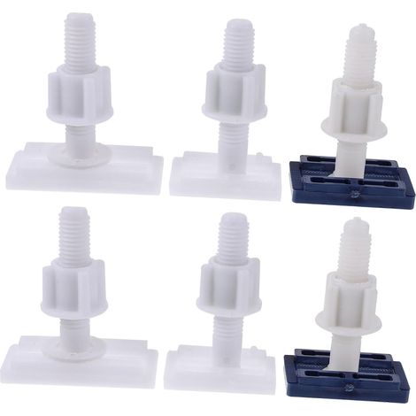 6 Jeux de Boulons de Fixation pour Abattant Wc, Plastique Blanc (1/5)