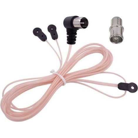 Antenne FM Intérieure en Forme de Y 75 Ohms avec Connecteur F Mâle – Câble Coaxial pour Récepteur AV, Stéréo et Amplificateur Home Cinéma (1/4)