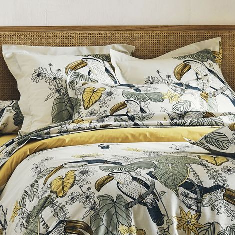 Parure de draps 5 pièces Toco Kaki 140x190 cm (1/3)