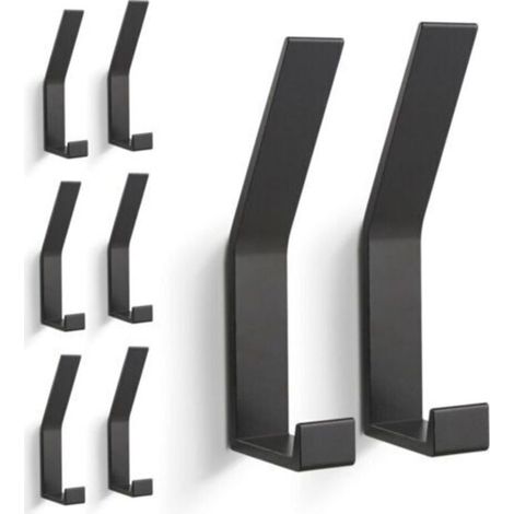 8 PCs Patères, Porte Manteau Mural (Vis Invisibles), Crochet Porte Manteau Moderne pour Vestes, Manteaux, Vêtements, écharpes, Sacs à Main et Plus (Noir)-Crezuo