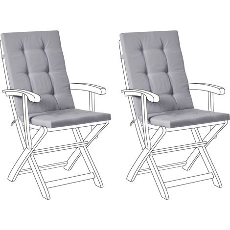 Set of 2 Back/Seat Cushions MAUI PREMIUM Light Grey
