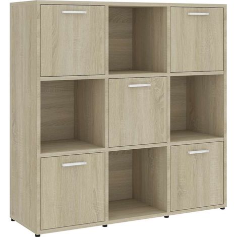 Estantería madera contrachapada color roble Sonoma 90x30x90 cm vidaXL