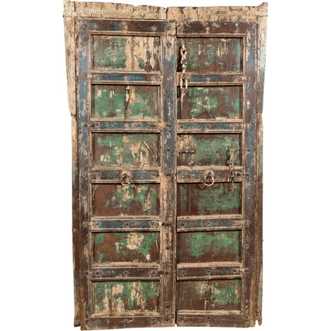 Porte en bois massif et en fer pour l'intérieur ou l'extérieur, de style médiéval. (1/5)