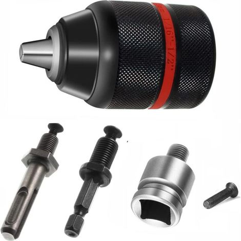 1.5-13mm Mandrine pour Perceuse Sans Clé à Serrage Automatique Mandrin 1/2''-20UNF Avec SDS-Plus Adaptateur (1/5)