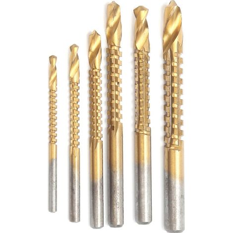 6-teiliges Set Sägezahnbohrer, Spiralbohrer, Handbohrmaschine, All-in-1-Lochstanzwerkzeug