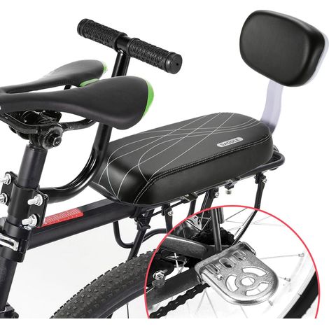 Kit de siège rembourré pour dossier de vélo pour enfants, avec poignée de repose-pieds en cloche, ensemble de transport de sécurité pour enfants (1/5)