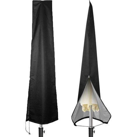 Couverture de protection pour parasol 240×57×57 cm – housse Oxford 420D noire – protection contre poussière, pluie et UV