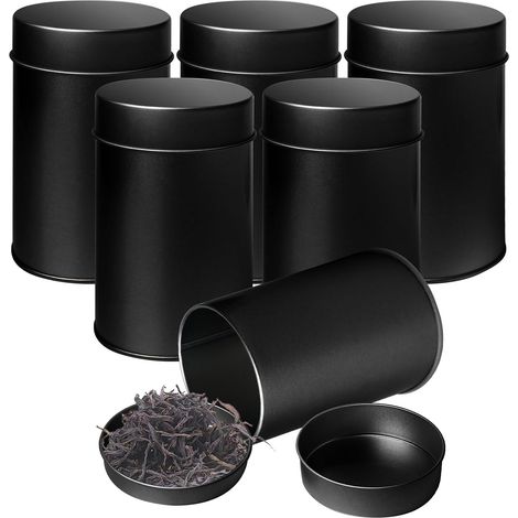 Boîtes À Thé, 6 Pièces Boîtes À Thé Classiques, Petite Boîte À Thé De Cuisine 100g, Boite A The Vrac, Mini Boîtes À Thés Pour Thé En Vrac Ou Épices (120 75mm) (1/5)