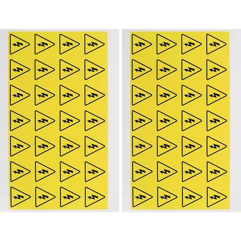 Étiquettes d'avertissement de sécurité jaune 40 mm, lot de 54, autocollants résistants à l’huile et auto-adhésifs pour machines en intérieur et zones à risque élevé (1/5)