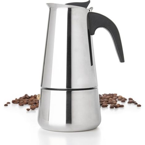 Cafetera moka de acero inoxidable de 100 ml para estufa - Máquina de café espresso y latte, cafetera duradera para uso doméstico (1/5)