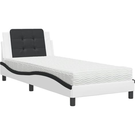 Maison Exclusive - Giroletto senza Materasso Zadar Nero e Bianco 90x200 cm in Similpelle (1/5)