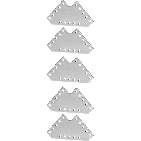 Ensemble de 5 plaques de connexion en forme de L, alliage d'aluminium haute résistance et résistant à l'usure, équerres d'angle à 90 degrés. (1/5)