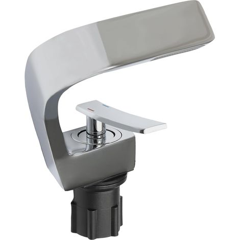 Robinet de salle de bain cascade en acier inoxydable à levier unique pour salle de bain (argenté) (1/5)