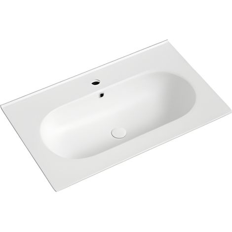 Vasque à encastrer ovale - 80 x 46 cm - Blanc - CLEA (1/5)