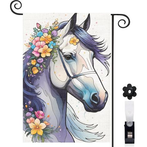 Drapeau de jardin décoration pour maison de campagne toile épaisse double face 30 x 45 cm pour entrée maison (1/5)