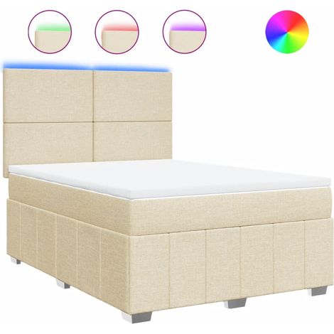 Maison Exclusive - Sommier à lattes de lit avec matelas Crème 160x200 cm Tissu (1/5)