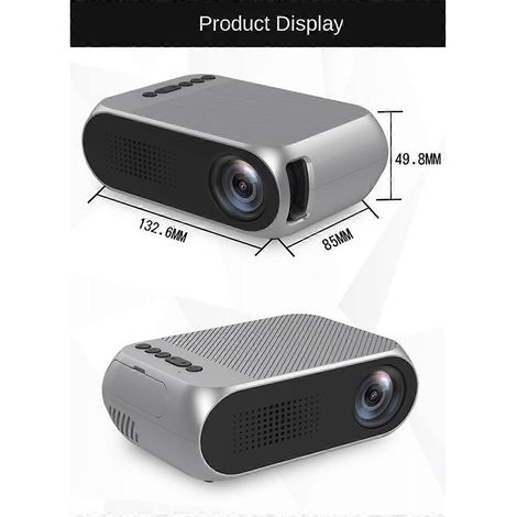Filiyano – projecteur portable LED HD – Mini projecteur portable LED HD 1080p pour la maison, petit format, noir, prise UE (1/5)