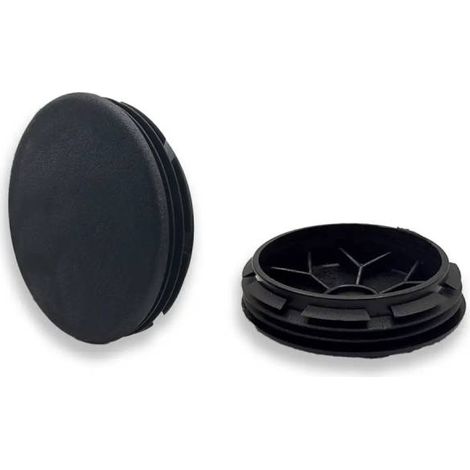 Ajile - Bouchon embout rond plat de finition NOIR pour tube de diam. 60 mm