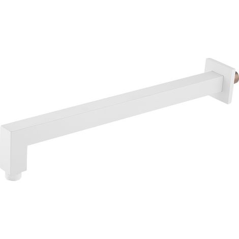 BERNSTEIN - Bras de douche design en acier inoxydable rectangulaire, montage mural - Blanc - 37,5x2,5x2,5cm - 04E