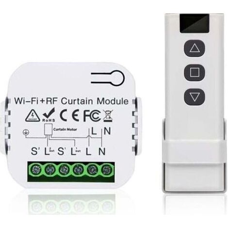 Kaelt - Kit de commande de volet roulant, commande du moteur de volet roulant, télécommande RF + module récepteur, portée jusqu'à 100 m, interrupteur pour volets roulants, stores, auvents (1/4)