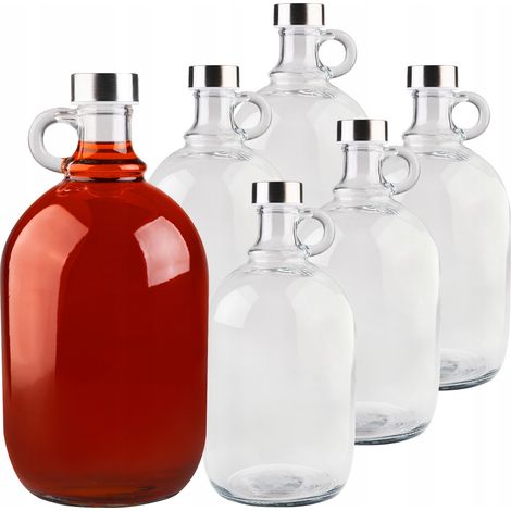 Lot de 6 bidons de 2 litres avec bouchon