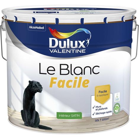 Peinture Le Blanc Facile Dulux Valentine Satin Blanc 10 L