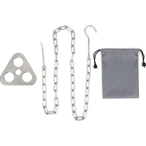trépied de camping, manique, équipement de camping, trépied, ustensiles de cuisine pour feu de camp, vaisselle, portable (1/5)